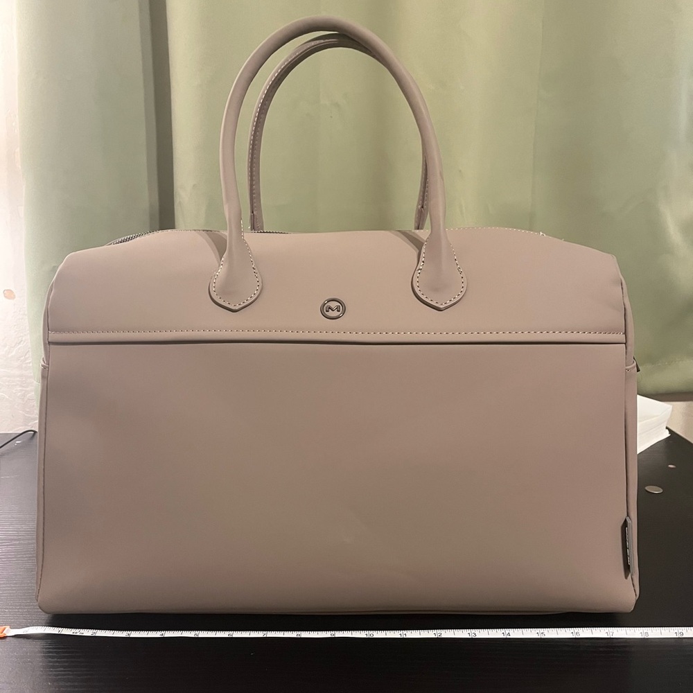 Mocha Oakley Womens Taupe Leather Double Handle‎ Overnight Tote Bag One Size